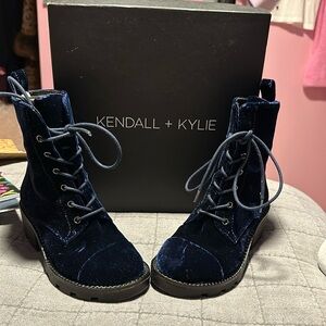 These are beautiful blue suede boots!